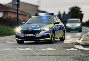 zdjęcie kolorowe: nyscy policjanci podczas zabezpieczenia biegu