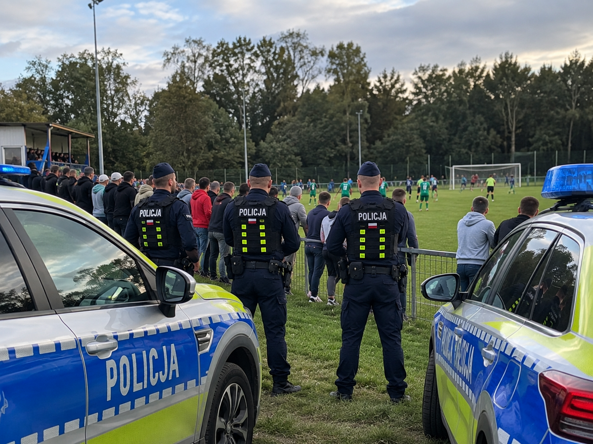 zdjęcie: policjanci podczas zabezpieczenia