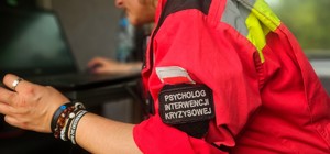 Zdjęcie kolorowe przedstawiające działania poszukiwawcze służb ratunkowych.