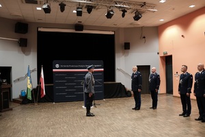 Zdjęcie kolorowe przedstawiające obchody Święta Policji w Strzelcach Opolskich.