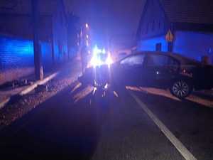 Zdjęcie przedstawia miejsce zdarzenia drogowego.