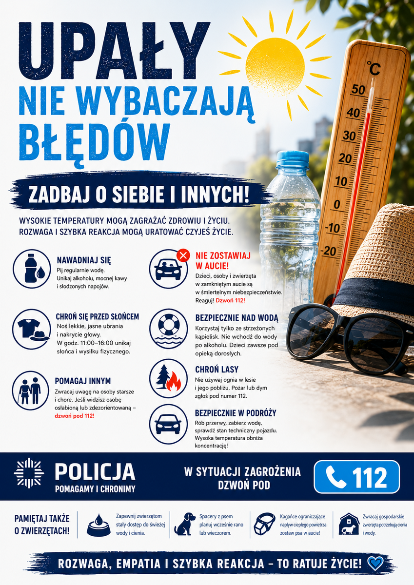 Fala upałów - ważne zasady bezpieczeństwa