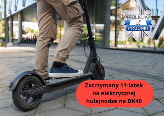 kolorowe zdjęcie osoba na hulajnodze