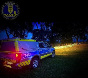 Zdjęcie: radiowóz nocą.