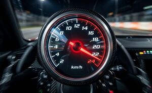 Grafika przedstawia prędkościomierz.