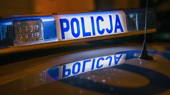 Fotografia przedstawia światła radiowozu