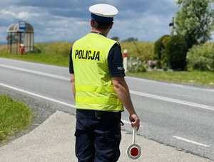 zdjęcie kolorowe - funkcjonariusz ruchu drogowego