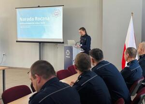 funkcjonariusze na naradzie rocznej