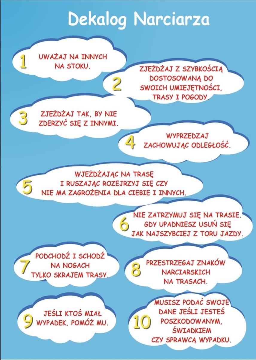 zdjęcie: plakat informujący o deklaogu narciarza