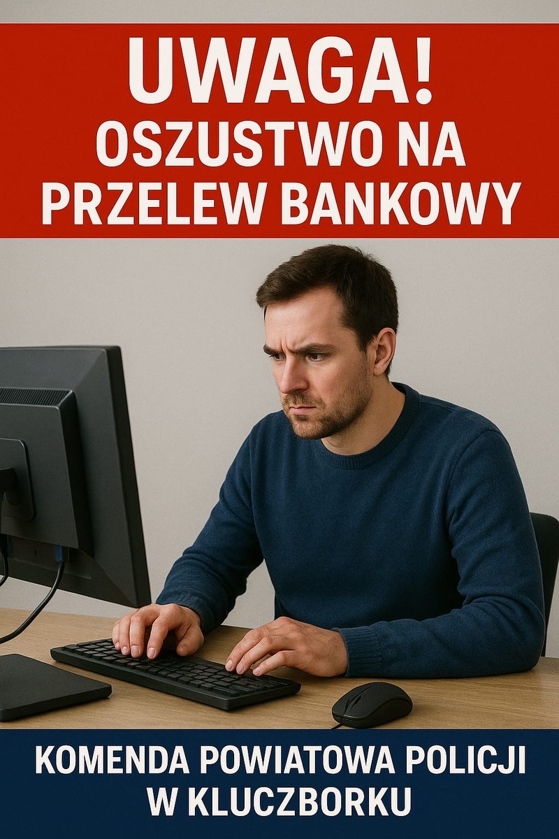 zdjęcie: plakat informujący o oszustwie