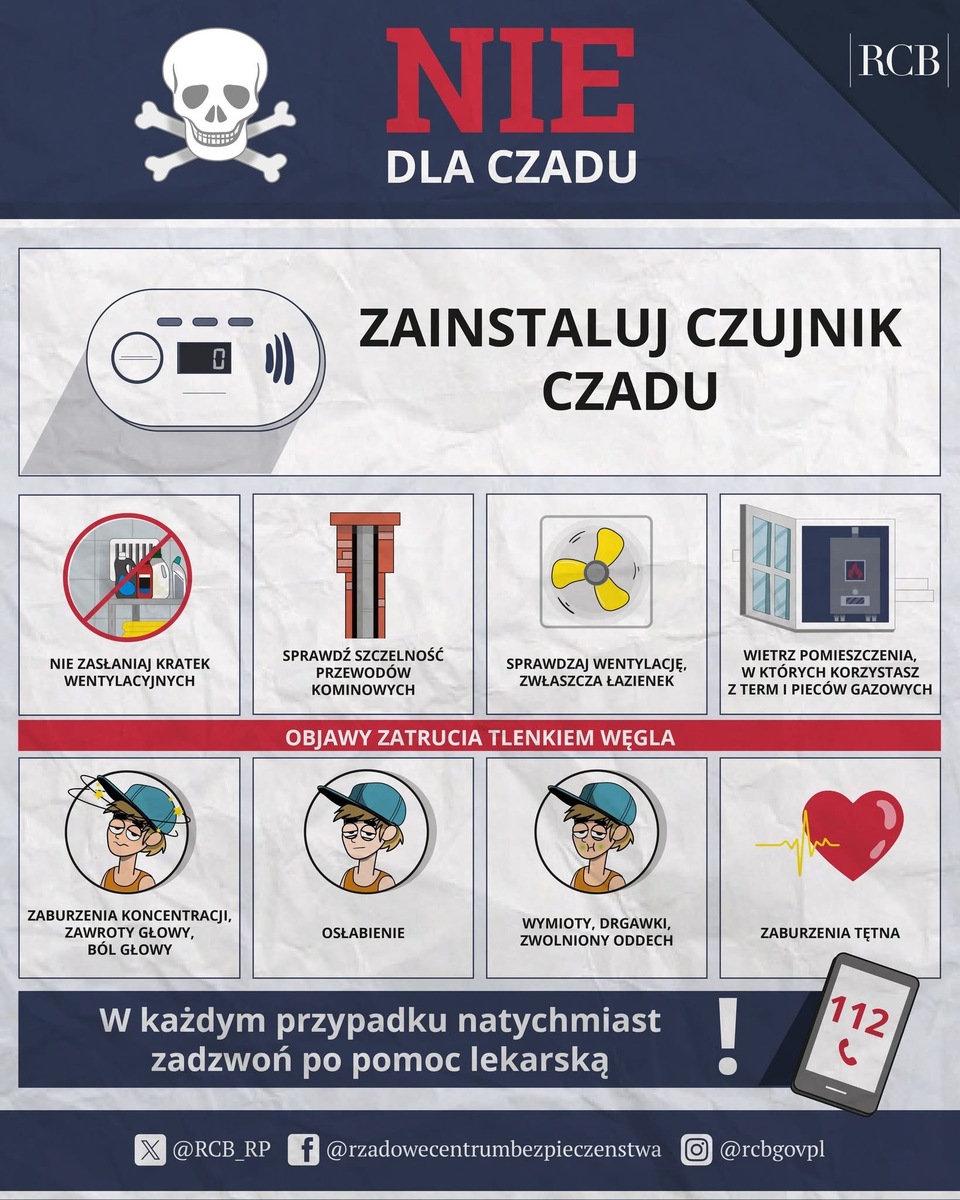 zdjęcie: grafika informująca o czadzie