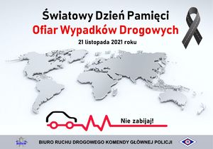 Plakat promujący Światowy Dzień Pamięci Ofiar Wypadków Drogowych