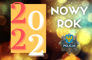 wielokolorowa tablica z napisem 2022 nowy rok i policyjną gwiazdą