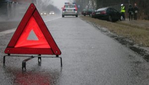 trójkąt ostrzegawczy na drodze