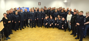 pożegnanie policjanta odchodzącego na emeryturę w KPP Kluczbork