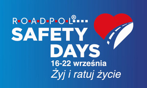 tablica informacyjna koloru niebieskiego z napisem safety Days