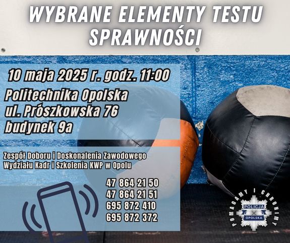 grafika z opisem danych dotyczących elementów testu sprawnościowego