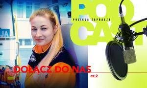 zdjęcie kolorowe: plakat zachęcający do odsłuchania podcastu