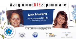zdjęcie kolorowe: plakat z zaginioną Anią
