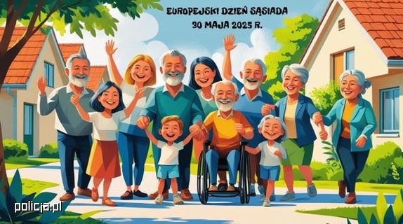 zdjęcie kolorowe: grafika przedstawiająca sąsiadów