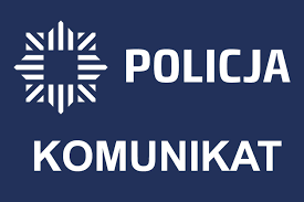 zdjęcie kolorowe: plakat z napisem Policja Komunikat
