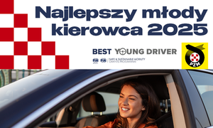 zdjęcie: plakat zachęcający do udziału w konkursie „Najlepszy Młody Kierowca” 2025