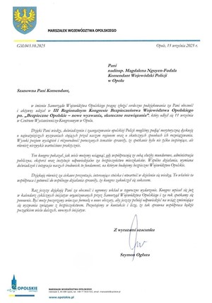 treść podziękowań
