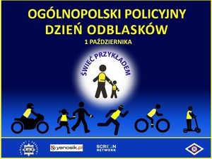 plansza z napisem świeć przykładem noś odblaski