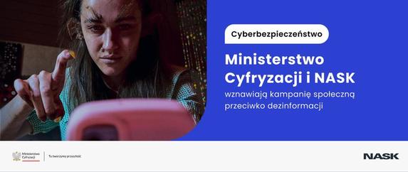 zdjęcie: plakat informujący o kampanii Ministerstwa Cyfryzacji