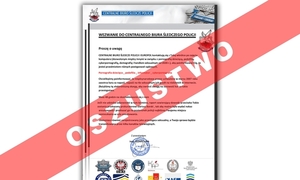 zdjęcie: plakat informujący o oszustwie