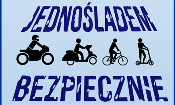 zdjęcie: plakat akcji "Jednośladem bezpiecznie do celu"