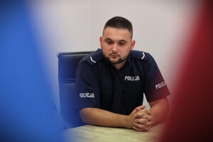 policjanci podczas spotkania z Panią Komendant