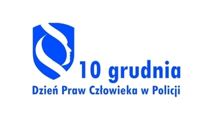 logo z napisem 10 grudnia dzień praw człowieka w Policji