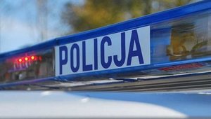 sygnalizacja świetlna z napisem policja
