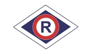 symbol wydziału ruchu drogowego - literka r wpisana w romb