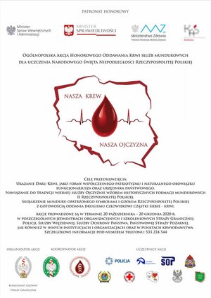 Plakat promujący akcję ,,Nasza krew - Nasza Ojczyzna&quot;