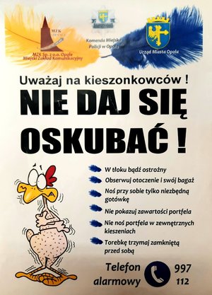 plakat - rysunek kurczaka obok hasła profilaktyczne