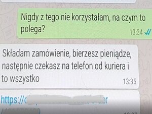 treść korespondencji za pomocą komunikatora